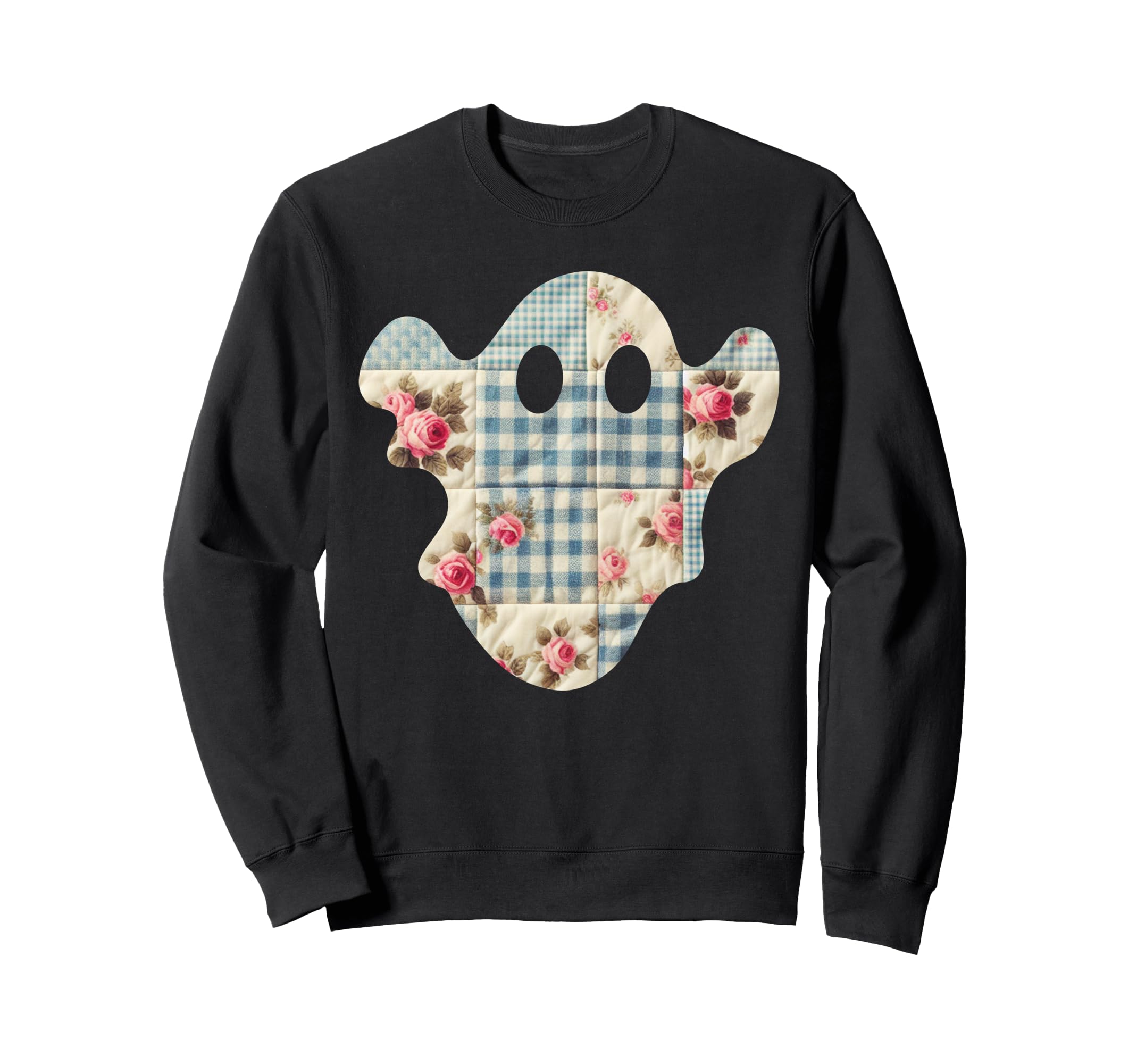 Patchwork Ghost Chic Shabby Sweatshirt - Casual Everyday Wear for Adults - T-Shirt, Sweatshirt, Hoodie