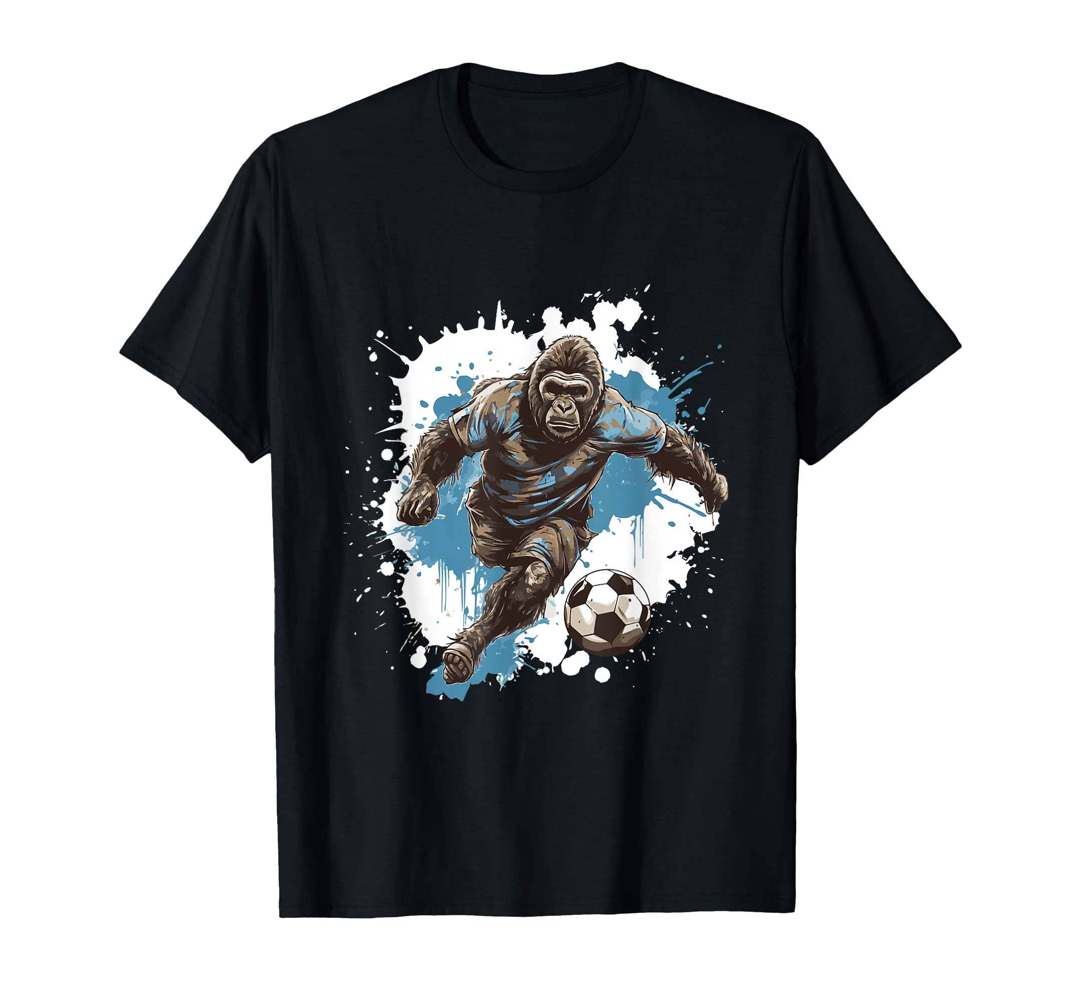 Gorilla Playing Soccer Sports Team T-Shirt - Custom Art Print Men Women - T-Shirt, Sweatshirt, Hoodie