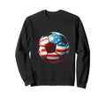 American Flag Soccer Ball Sweatshirt - Aesthetic Graphic Men Women - T-Shirt, Sweatshirt, Hoodie