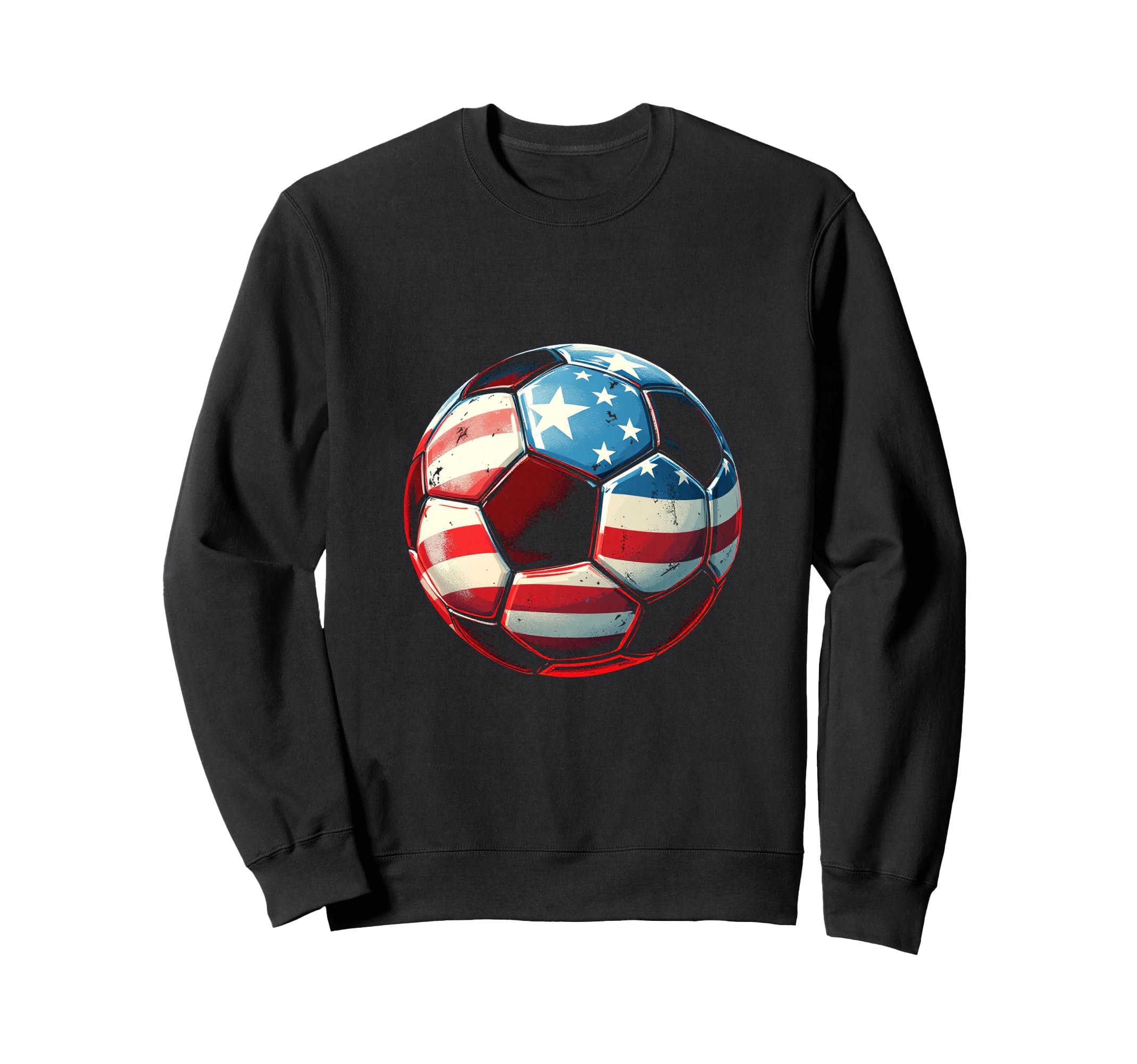 American Flag Soccer Ball Sweatshirt - Aesthetic Graphic Men Women - T-Shirt, Sweatshirt, Hoodie