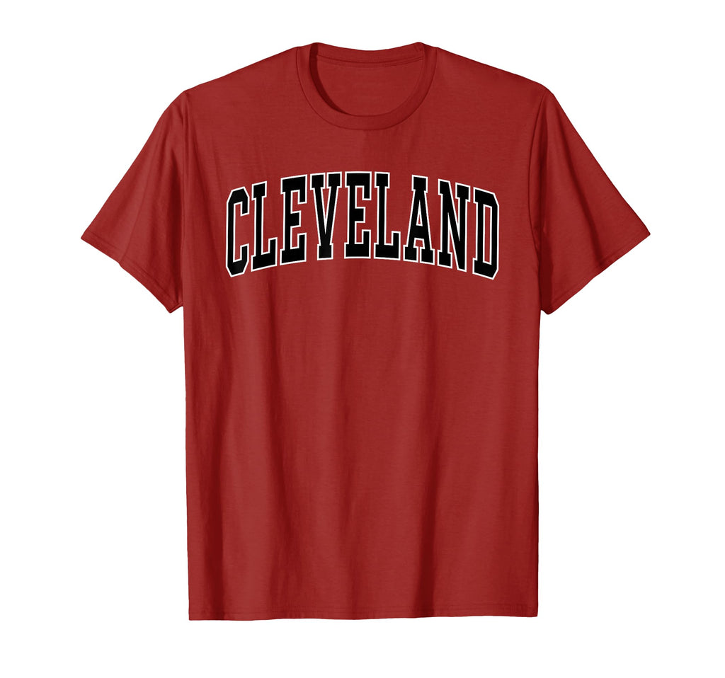 Cleveland Varsity Arched Text Cleveland T-Shirt - Aesthetic Graphic Unisex - T-Shirt, Sweatshirt, Hoodie