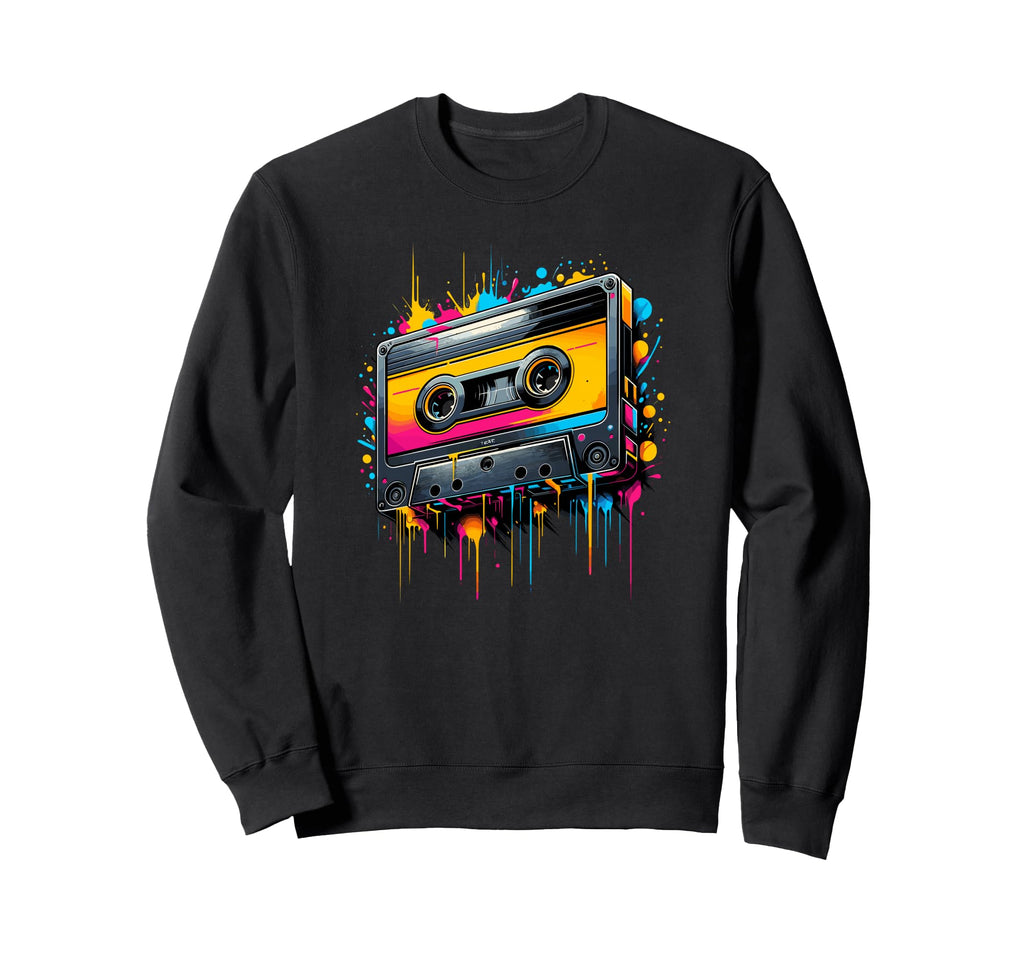 Splash Art Cassette Player Music Sweatshirt - Streetwear Style Men Women - T-Shirt, Sweatshirt, Hoodie
