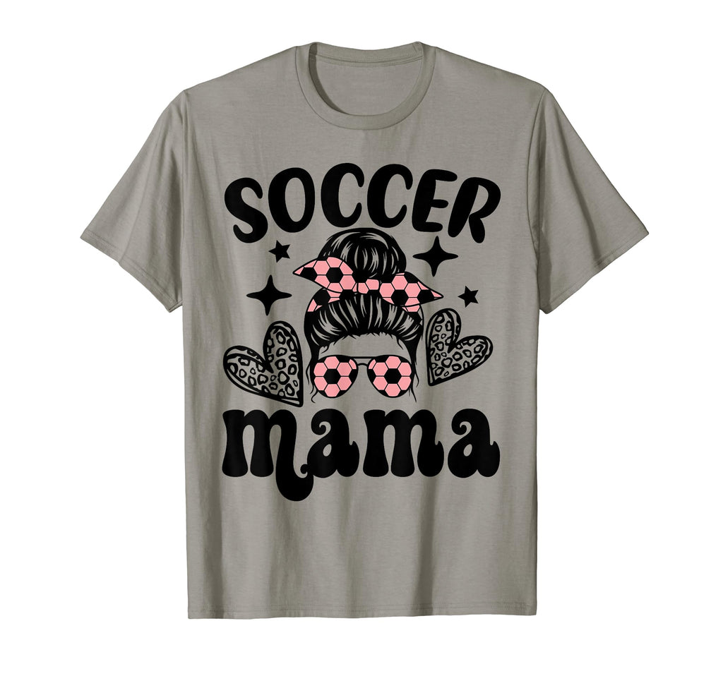 Soccer Mama Messy Bun Soccer Mothers T-Shirt - Trendy Graphic for Adults - T-Shirt, Sweatshirt, Hoodie