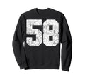 Distressed White Number 58 Jersey Sweatshirt - Fun Novelty Design Unisex - T-Shirt, Sweatshirt, Hoodie