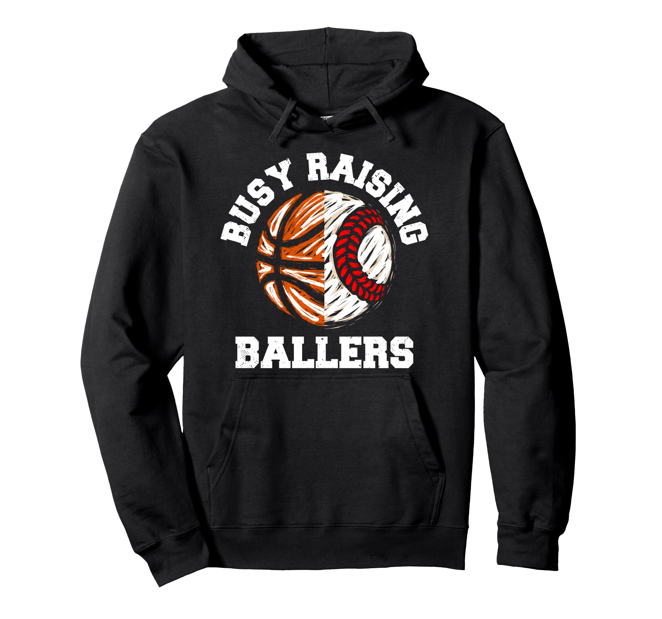 Busy Raising Ballers Funny Baseball Hoodie - Fun Novelty Design for Adults - T-Shirt, Sweatshirt, Hoodie