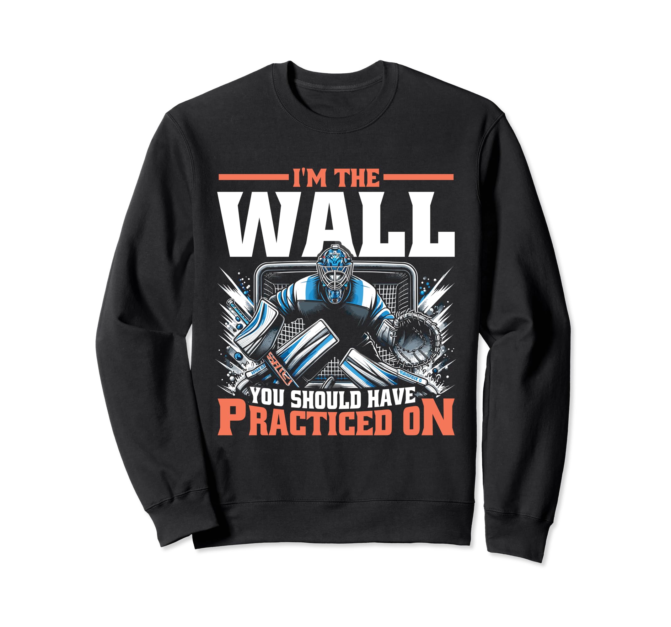 Funny Goalie Goalkeeper Ice Hockey Sweatshirt - Minimalist Print Unisex - T-Shirt, Sweatshirt, Hoodie