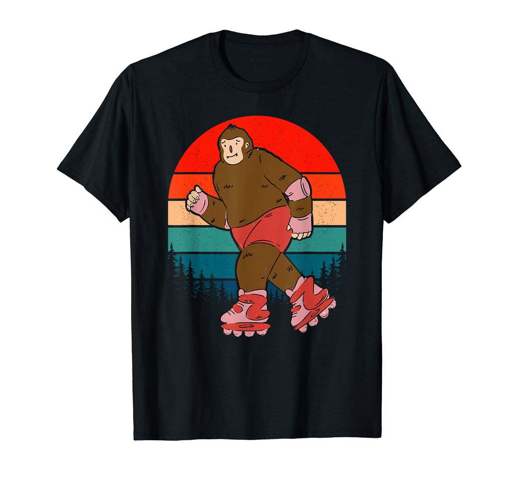 Bigfoot Roller Skating Sasquatch 80S Skater T-Shirt - Graphic Print Unisex - T-Shirt, Sweatshirt, Hoodie