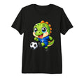 Kawaii Dinosaur Playing Soccer Cartoon T-Shirt - Trendy Graphic Men Women - T-Shirt, Sweatshirt, Hoodie