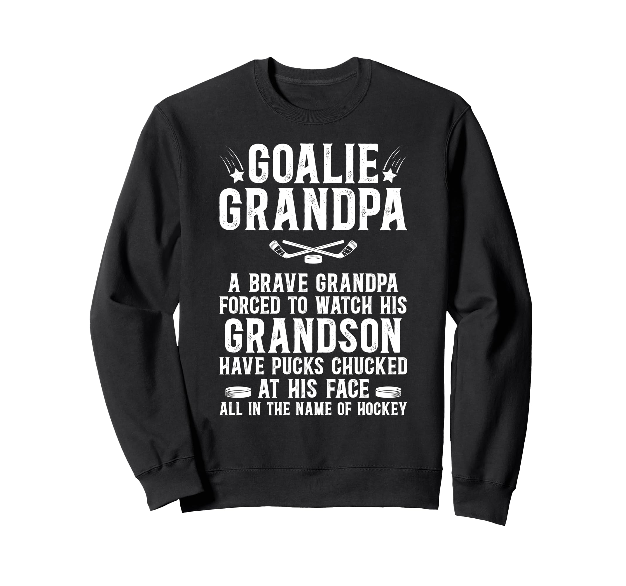 Hockey Goalie Grandpa Hockey Sweatshirt - Custom Art Print Men Women - T-Shirt, Sweatshirt, Hoodie