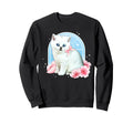 Y2K Aesthetic Cat Flower 90S Sweatshirt - Casual Everyday Wear for Adults - T-Shirt, Sweatshirt, Hoodie