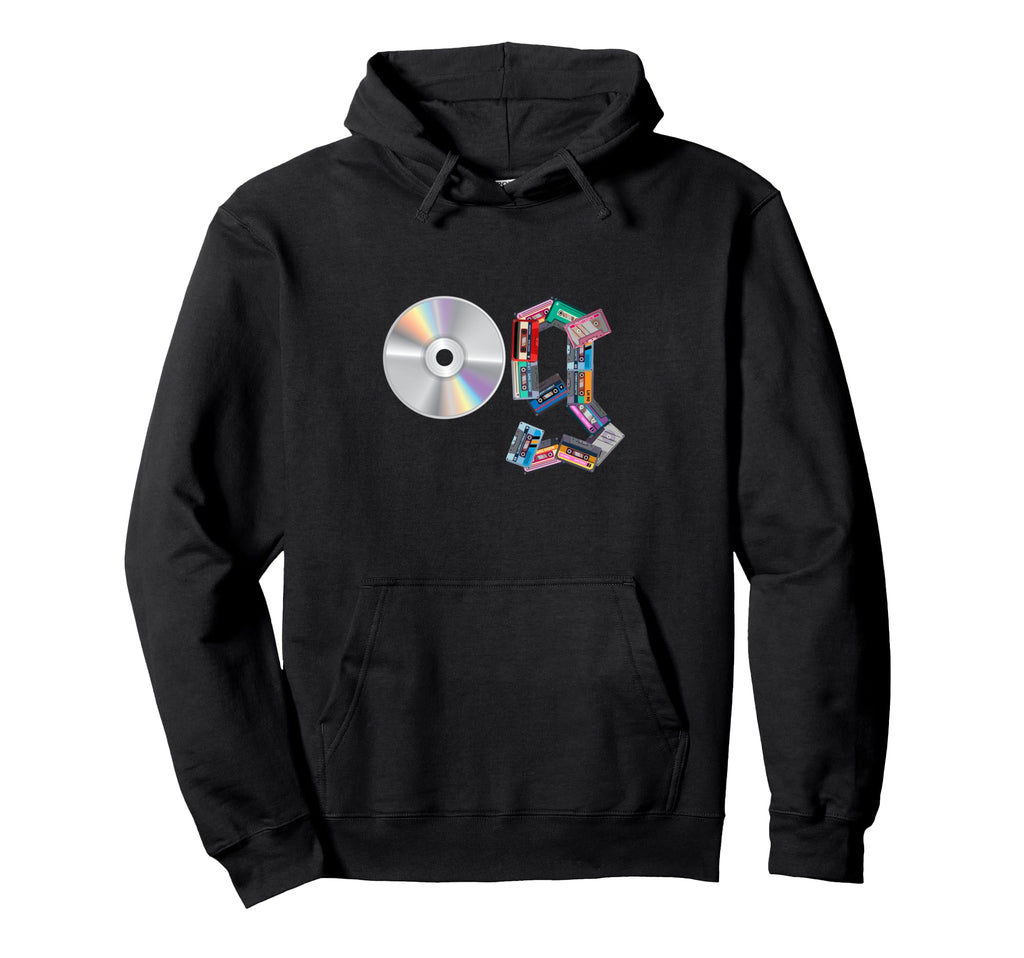 Old School Og Hip Hop Head Vinyl Cds Hoodie - Unique Graphic for Adults - T-Shirt, Sweatshirt, Hoodie