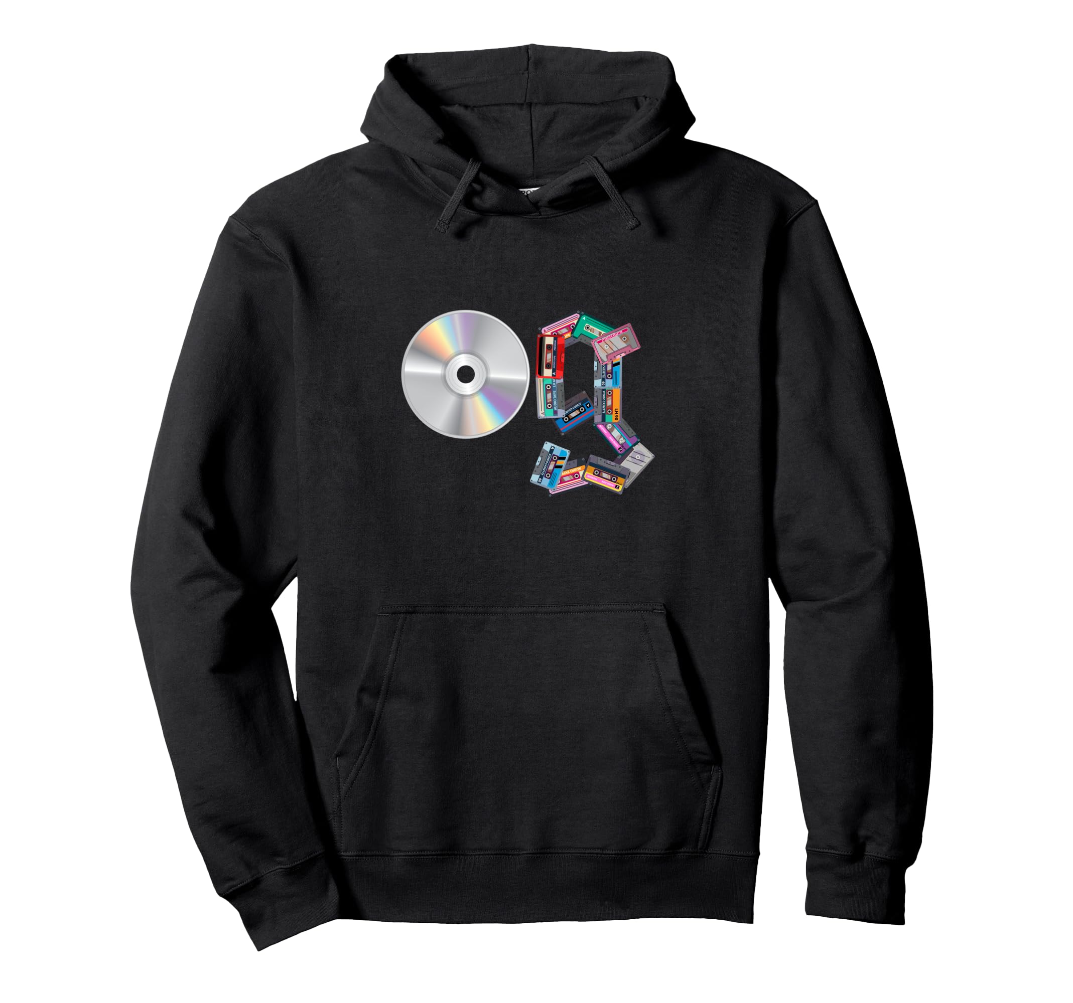 Old School Og Hip Hop Head Vinyl Cds Hoodie - Unique Graphic for Adults - T-Shirt, Sweatshirt, Hoodie