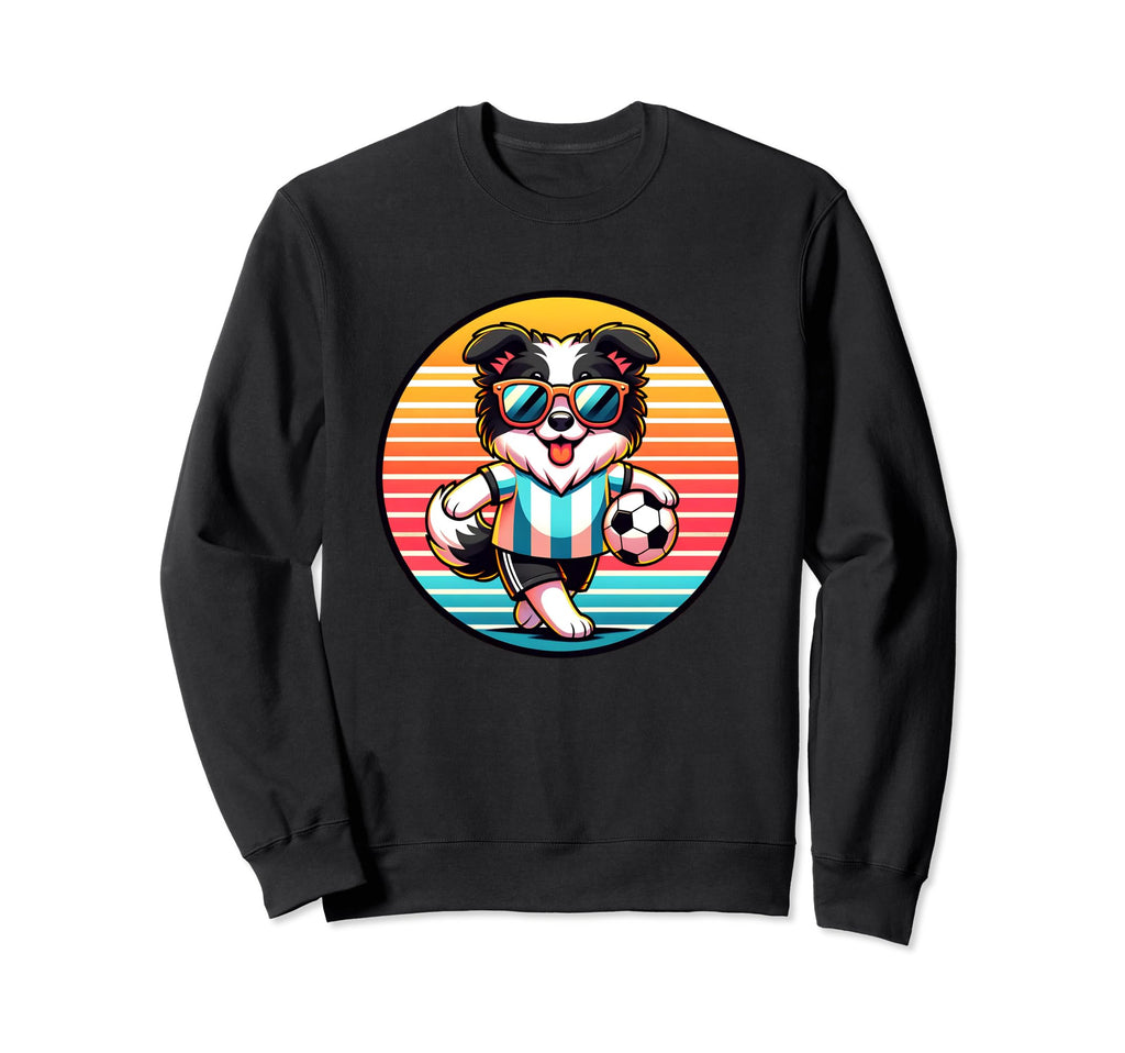 Border Collie Dog Soccer Player Sweatshirt - Streetwear Style Men Women - T-Shirt, Sweatshirt, Hoodie