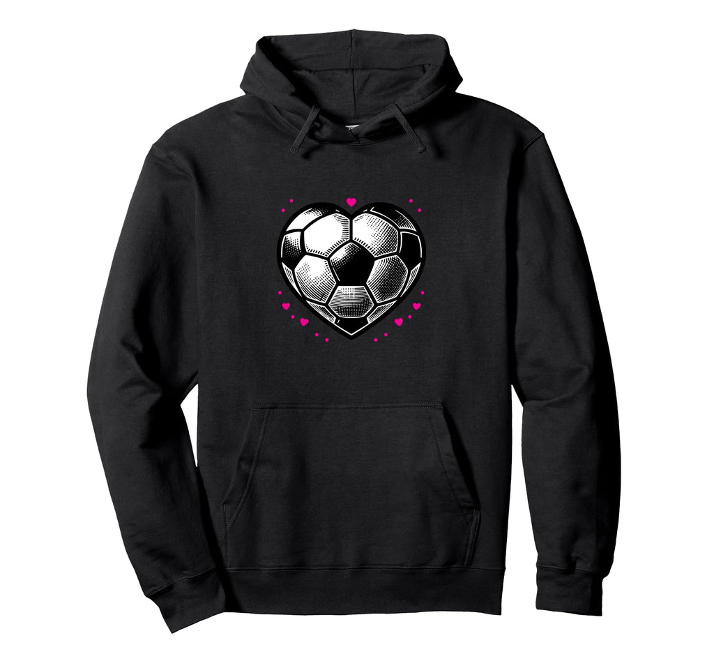 Soccer Ball Heart Mom Fan Parent Hoodie - Novelty Apparel Men Women - T-Shirt, Sweatshirt, Hoodie
