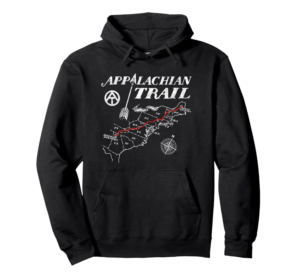 Appalachian Trail Map Minimalist Hiking Hoodie - Unique Graphic Men Women - T-Shirt, Sweatshirt, Hoodie