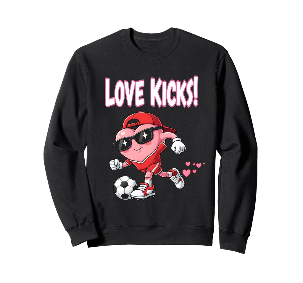 Valentine Gift Soccer Heart Sweatshirt - Casual Everyday Wear Men Women - T-Shirt, Sweatshirt, Hoodie