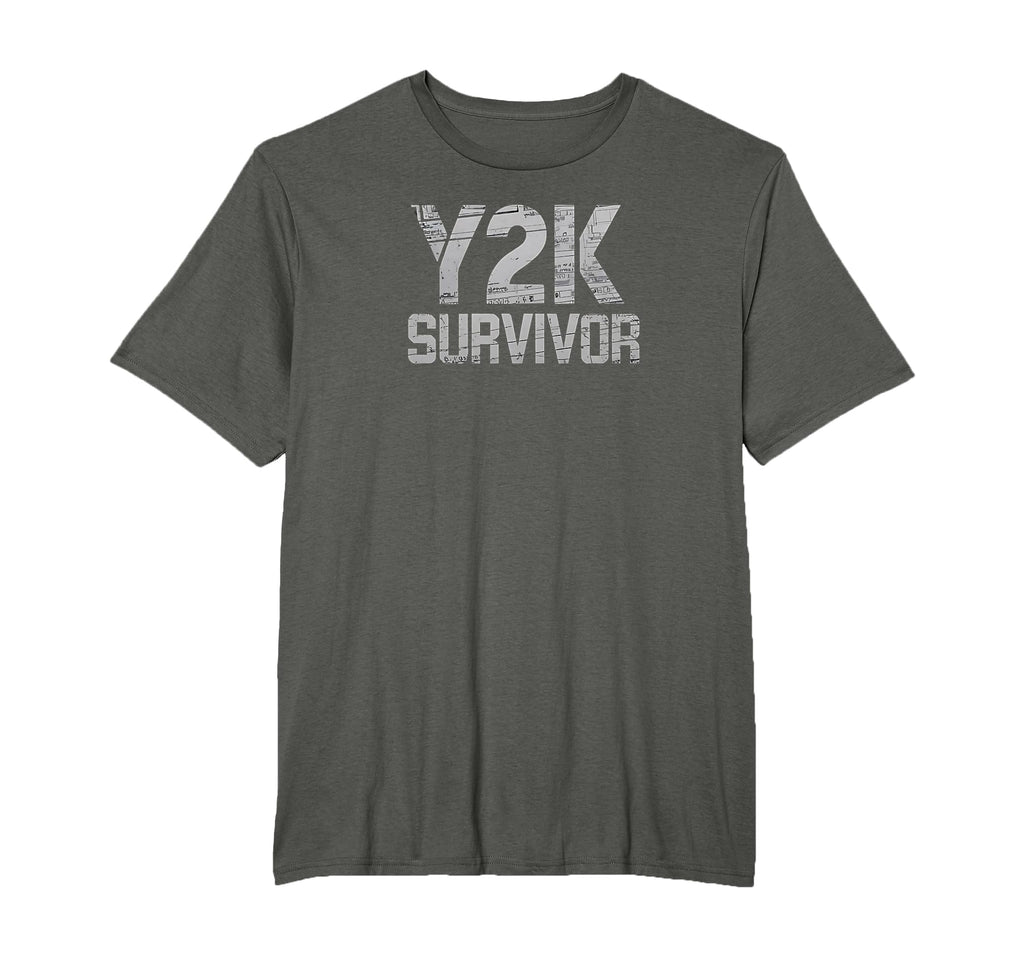 Y2K Survivor Funny Text Grunge T-Shirt - Graphic Print for Adults - T-Shirt, Sweatshirt, Hoodie
