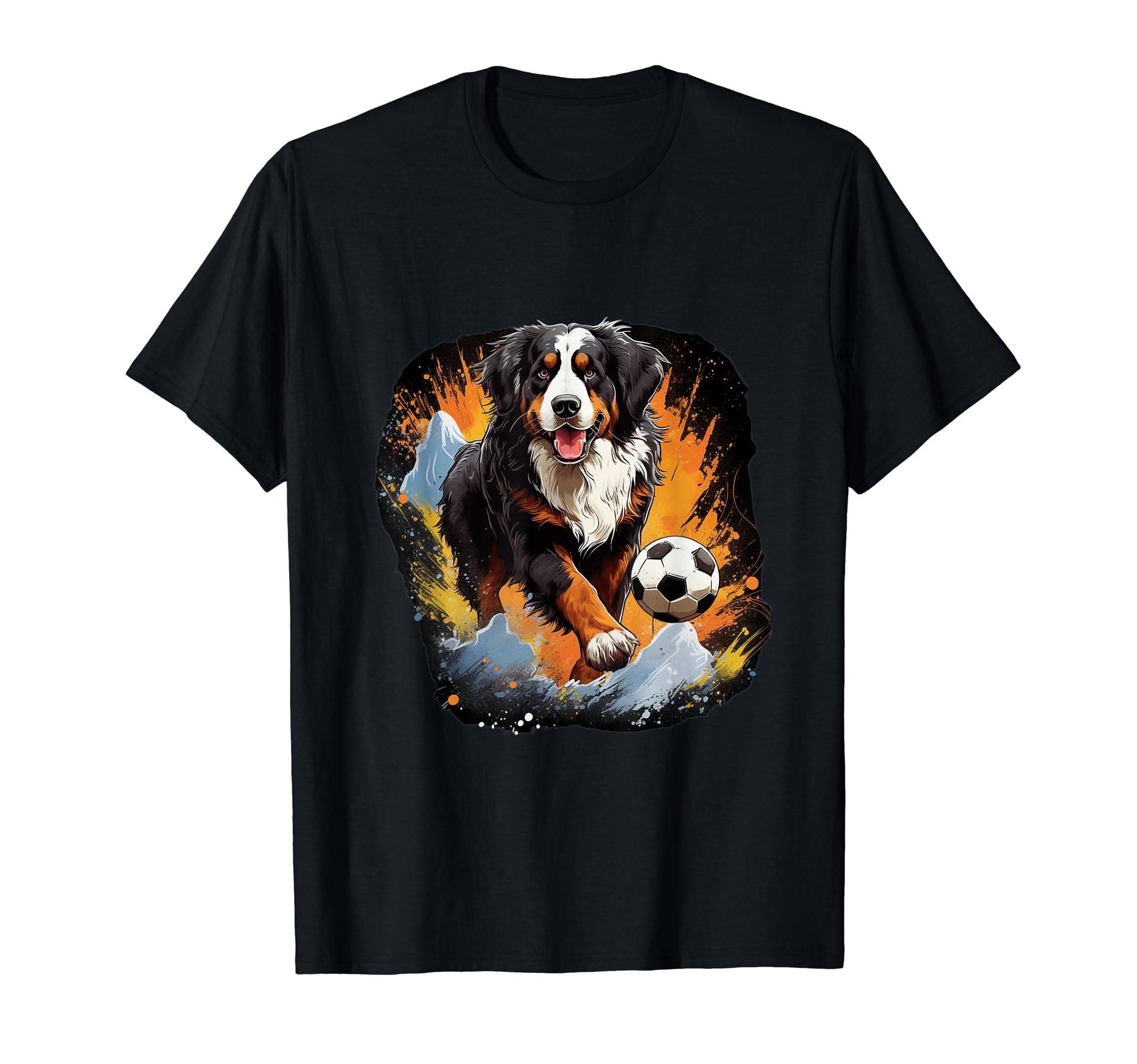 Bernese Mountain Dog Soccer T-Shirt - Casual Everyday Wear Men Women - T-Shirt, Sweatshirt, Hoodie