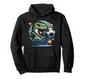 T Rex Dinosaur Kicking Soccer Ball Hoodie - Fun Novelty Design for Adults - T-Shirt, Sweatshirt, Hoodie