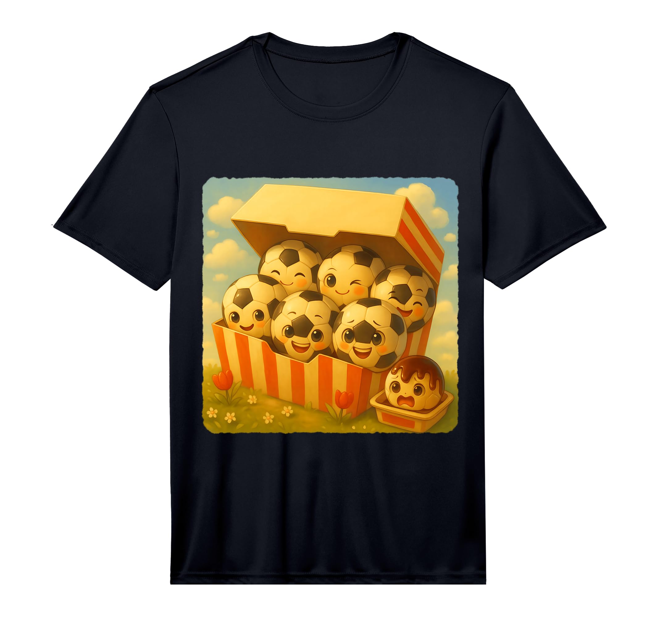 Soccer Ball Chicken Nuggets Kawaii T-Shirt - Novelty Apparel for Adults - T-Shirt, Sweatshirt, Hoodie