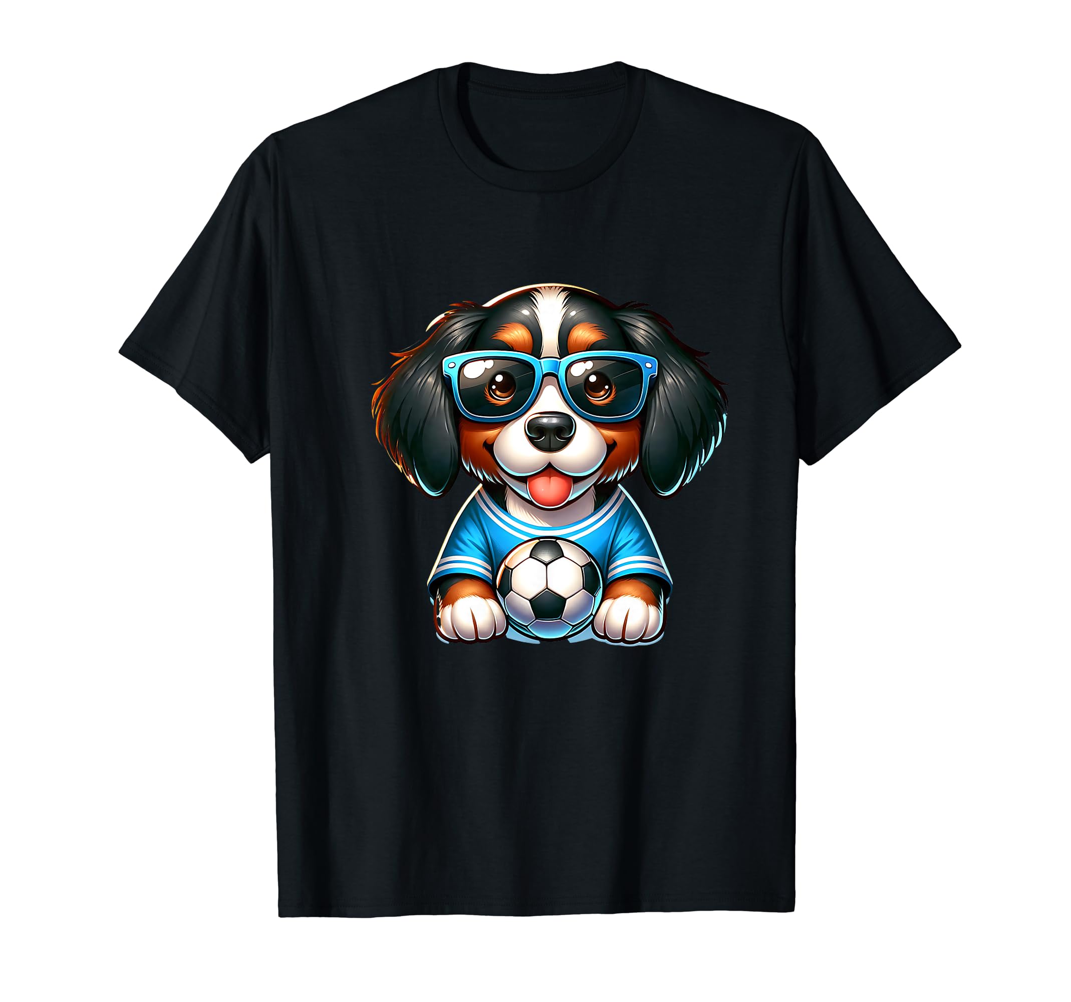 Bernese Mountain Dog Soccer Player T-Shirt - Fun Novelty Design Unisex - T-Shirt, Sweatshirt, Hoodie