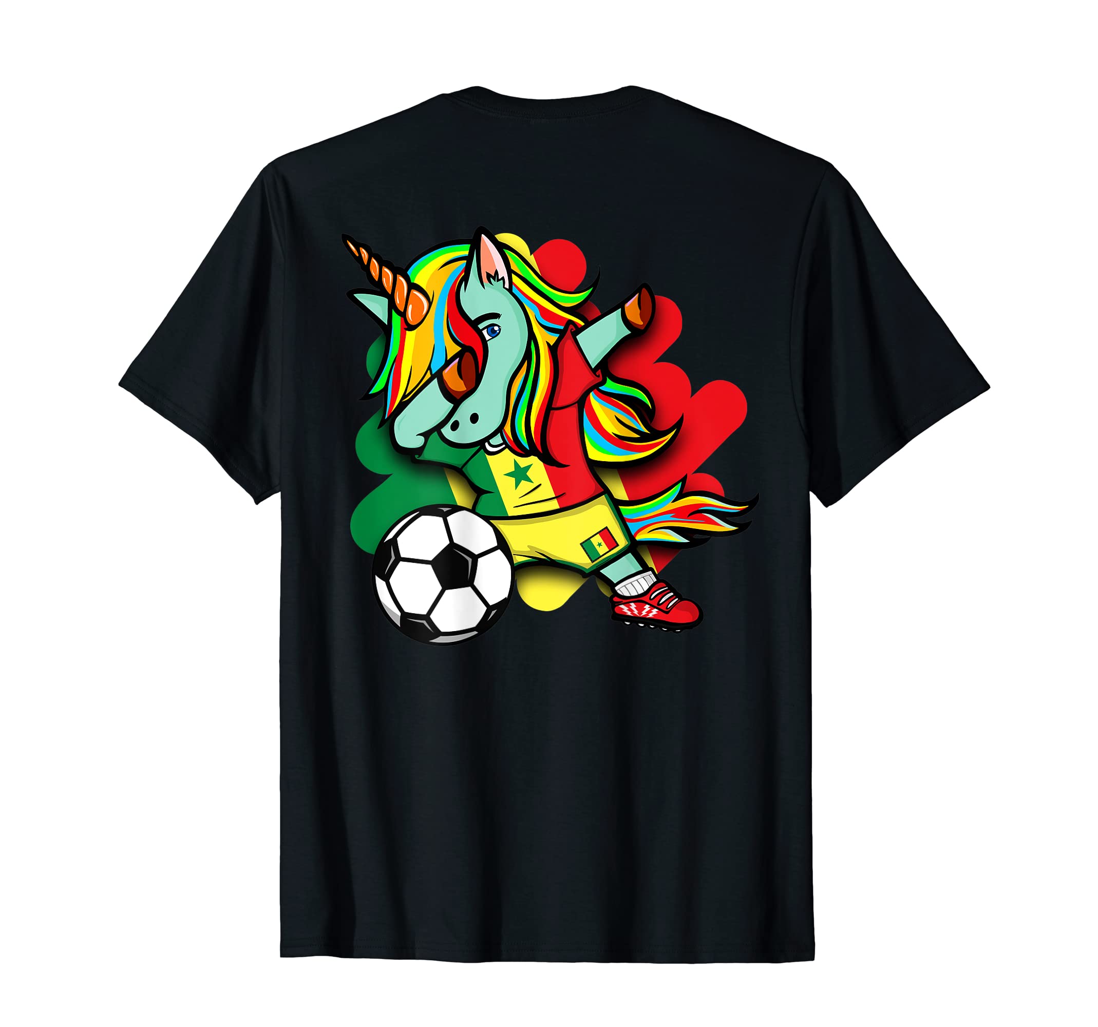 Dabbing Unicorn Senegal Soccer Fans T-Shirt - Graphic Print for Adults - T-Shirt, Sweatshirt, Hoodie