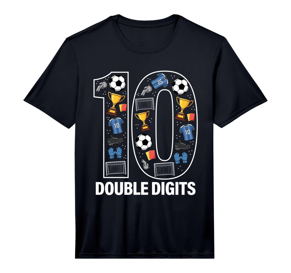 10 Soccer Birthday Double Digits T-Shirt - Custom Art Print Men Women - T-Shirt, Sweatshirt, Hoodie
