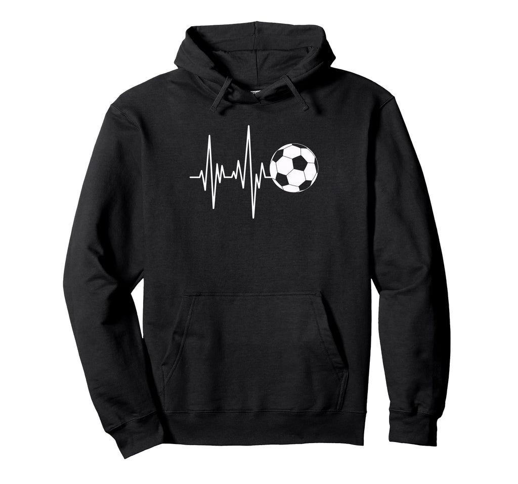 Soccer Heartbeat Ecg Ball Minimal Hoodie - Minimalist Print for Adults - T-Shirt, Sweatshirt, Hoodie