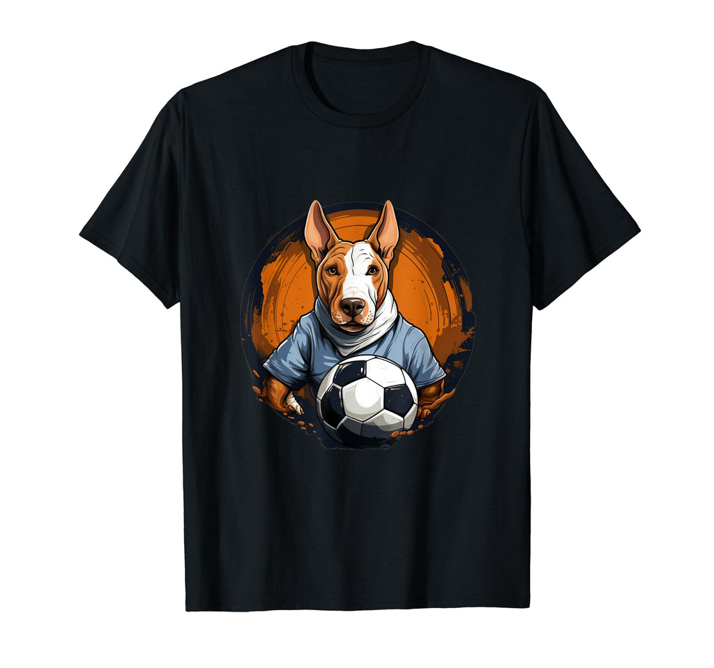 Bull Terrier Dog Soccer Bull T-Shirt - Fun Novelty Design for Adults - T-Shirt, Sweatshirt, Hoodie