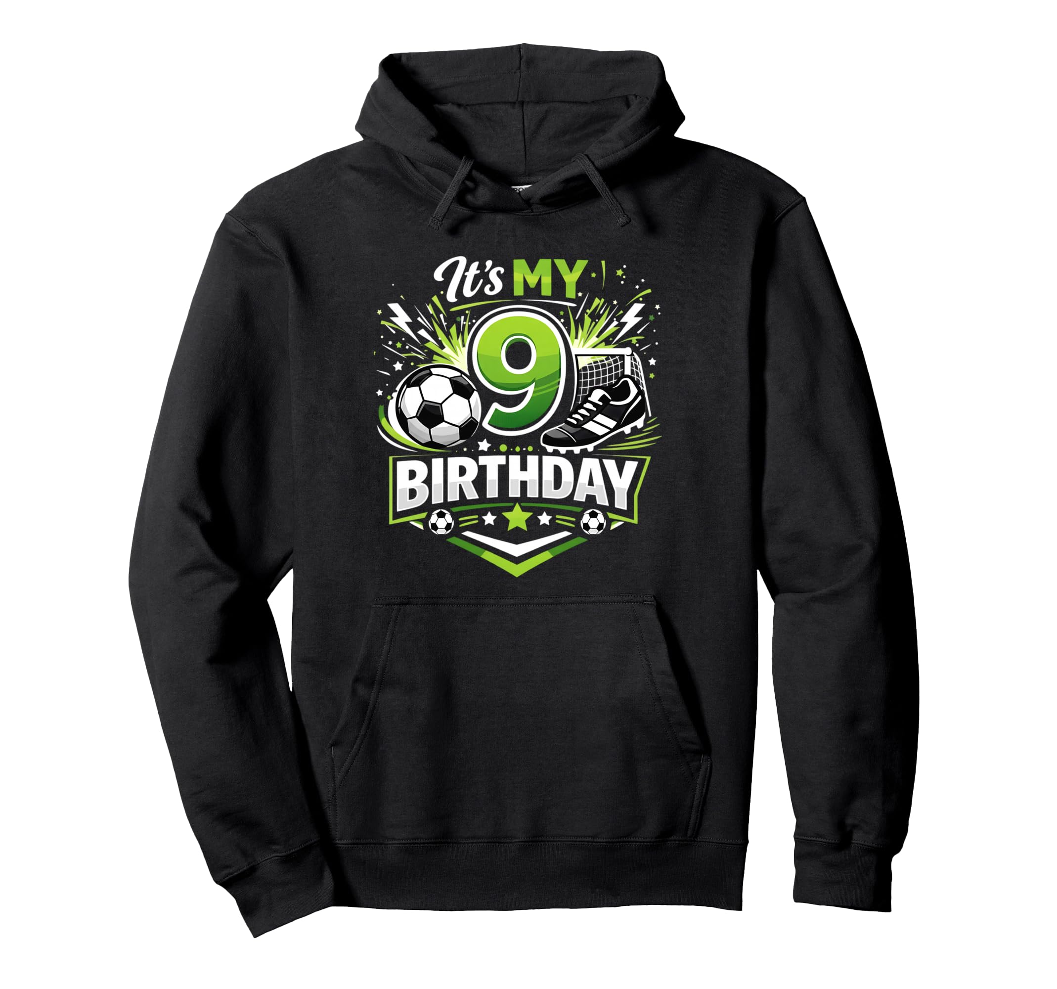 Its My 9Th Birthday Soccer Ball 9 Year Hoodie - Trendy Graphic Men Women - T-Shirt, Sweatshirt, Hoodie