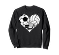 Soccer Volleyball Hockey Heart Sweatshirt - Aesthetic Graphic for Adults - T-Shirt, Sweatshirt, Hoodie