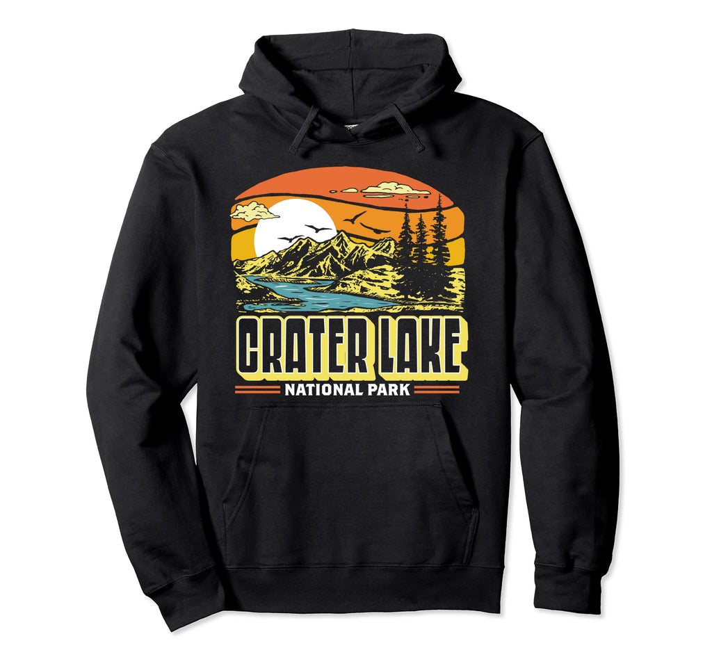 Crater Lake National Park 80S Mountain Hoodie - Unique Graphic Men Women - T-Shirt, Sweatshirt, Hoodie