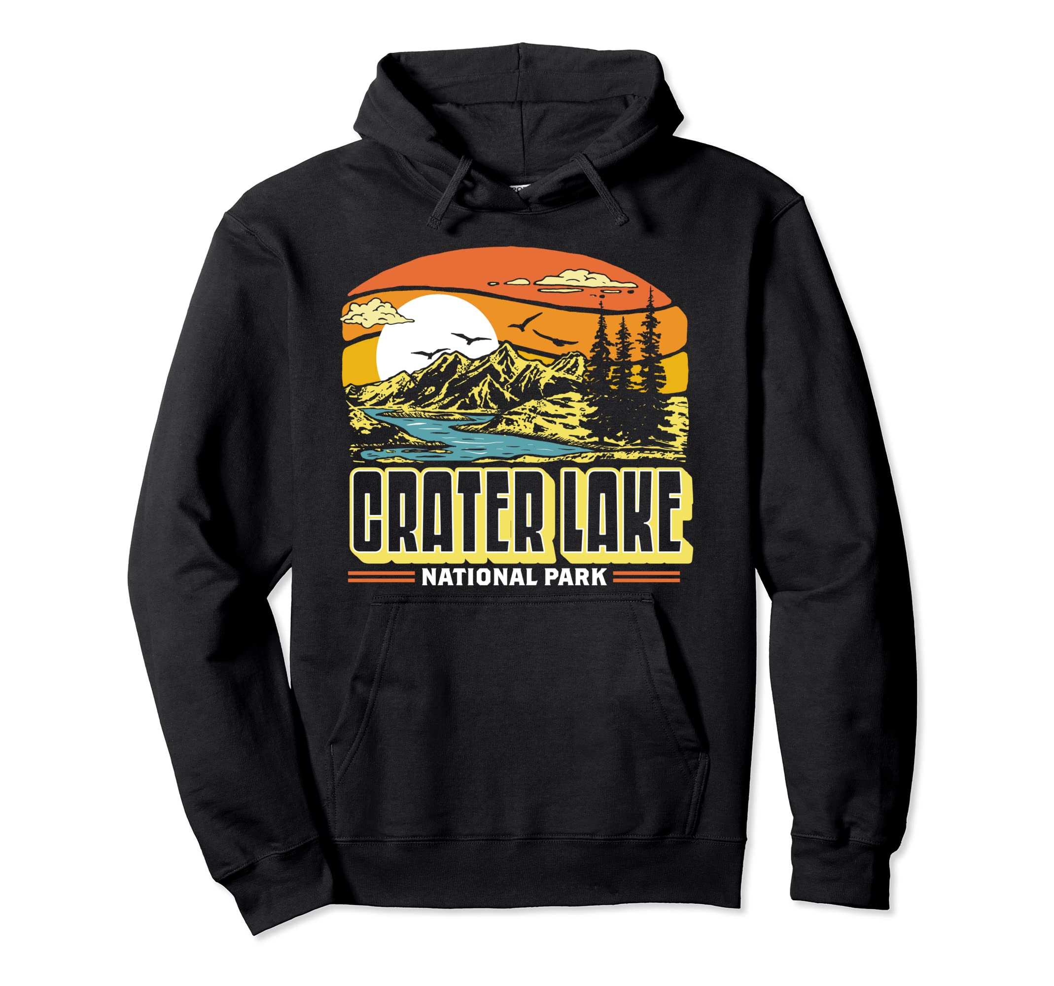 Crater Lake National Park 80S Mountain Hoodie - Unique Graphic Men Women - T-Shirt, Sweatshirt, Hoodie