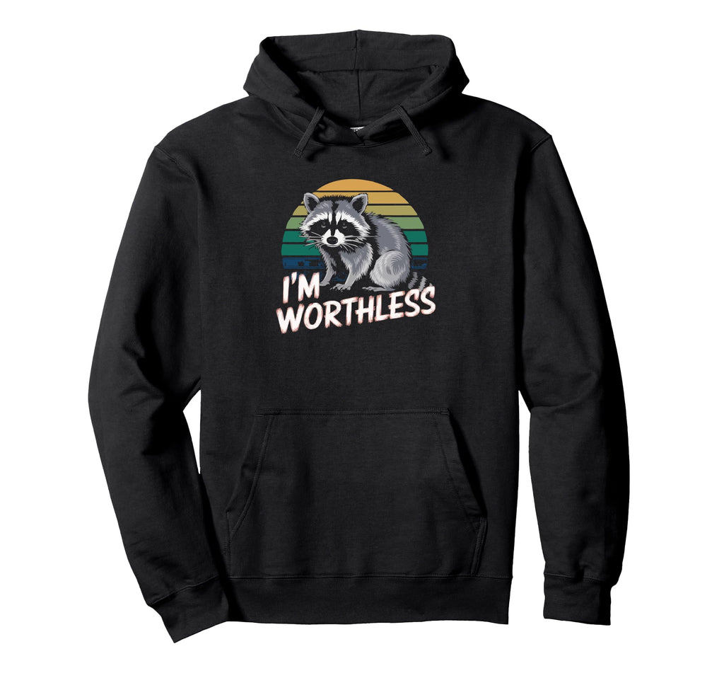 Worthless Raccoon Sunset 90S Grunge Hoodie - Custom Art Print for Adults - T-Shirt, Sweatshirt, Hoodie