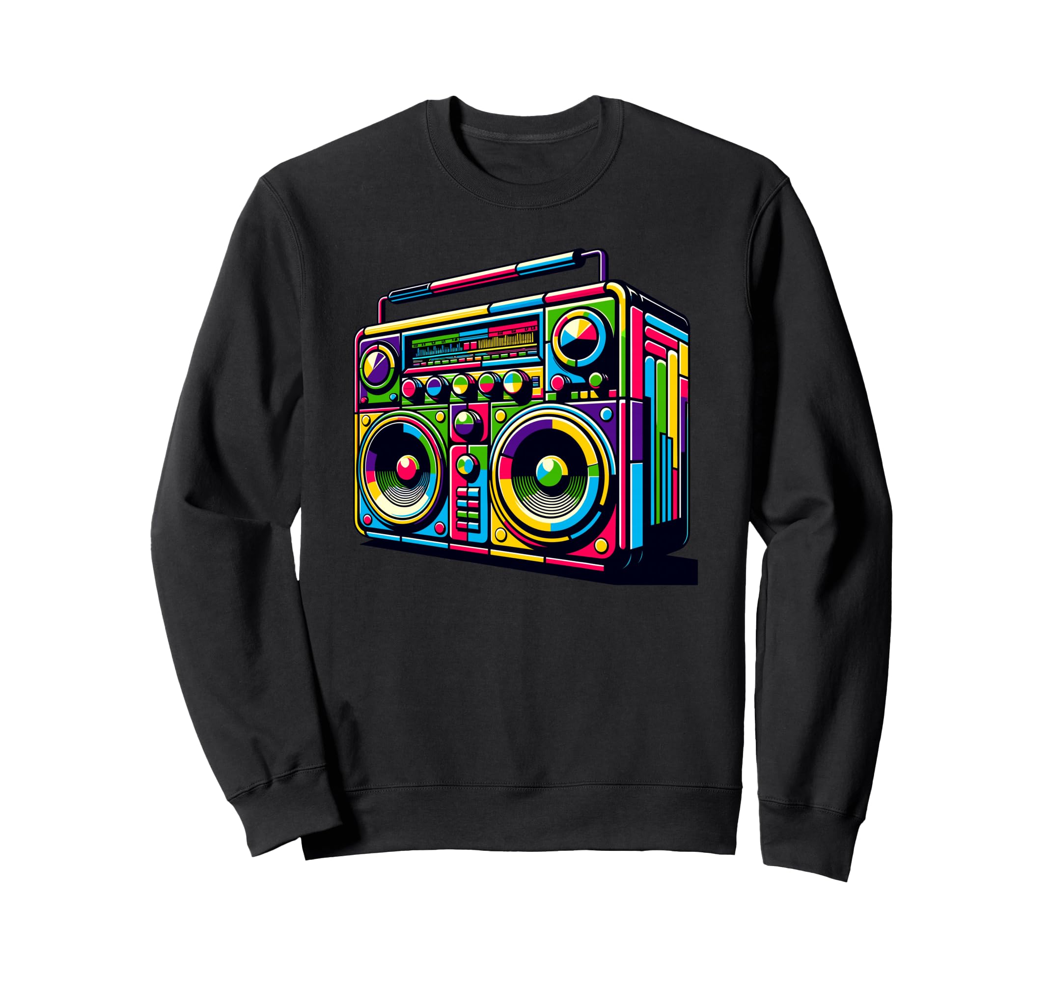 Boombox Old School 80S Music Hip Sweatshirt - Minimalist Print for Adults - T-Shirt, Sweatshirt, Hoodie