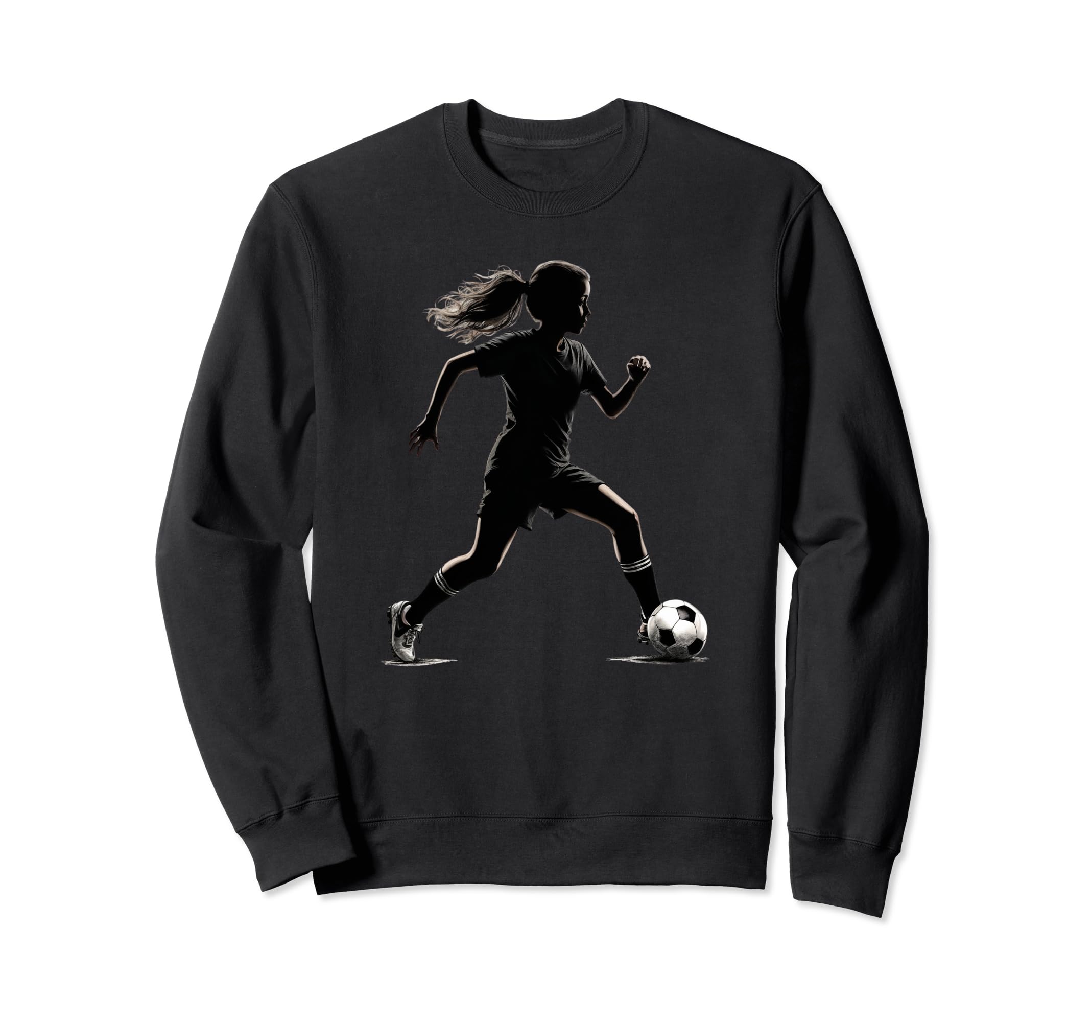 Soccer Player Silhouette Womens Sweatshirt - Casual Everyday Wear Unisex - T-Shirt, Sweatshirt, Hoodie