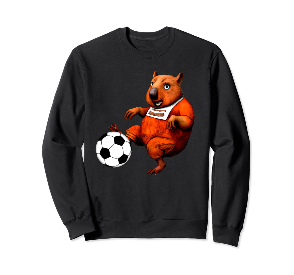 Funny Wombat Playing Soccer Sweatshirt - Minimalist Print for Adults - T-Shirt, Sweatshirt, Hoodie
