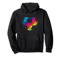 Rainbow Soccer Ball Heart Mom Fan Parent Hoodie - Aesthetic Graphic Unisex - T-Shirt, Sweatshirt, Hoodie
