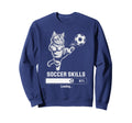 Funny Cat Soccer Skills Loading Sweatshirt - Aesthetic Graphic Unisex - T-Shirt, Sweatshirt, Hoodie