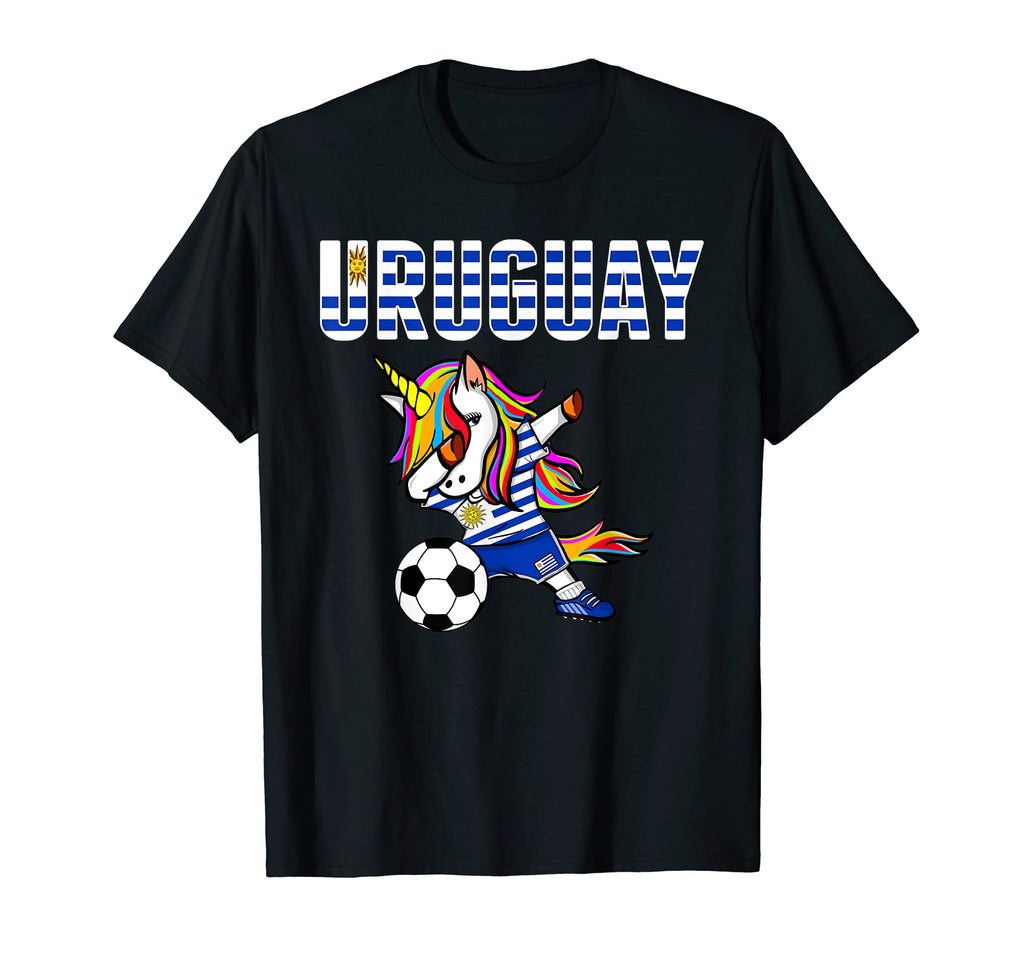 Dabbing Unicorn Uruguay Soccer Fans T-Shirt - Unique Graphic Men Women - T-Shirt, Sweatshirt, Hoodie