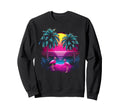 90S Vaporwave Aesthetic Palm Trees 80S Sweatshirt - Unique Graphic Unisex - T-Shirt, Sweatshirt, Hoodie