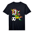 Dabbing Unicorn Jamaica Soccer Jersey T-Shirt - Unique Graphic for Adults - T-Shirt, Sweatshirt, Hoodie