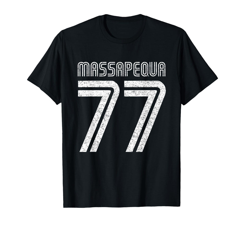Massapequa 77 Distressed White T-Shirt - Graphic Print Unisex - T-Shirt, Sweatshirt, Hoodie