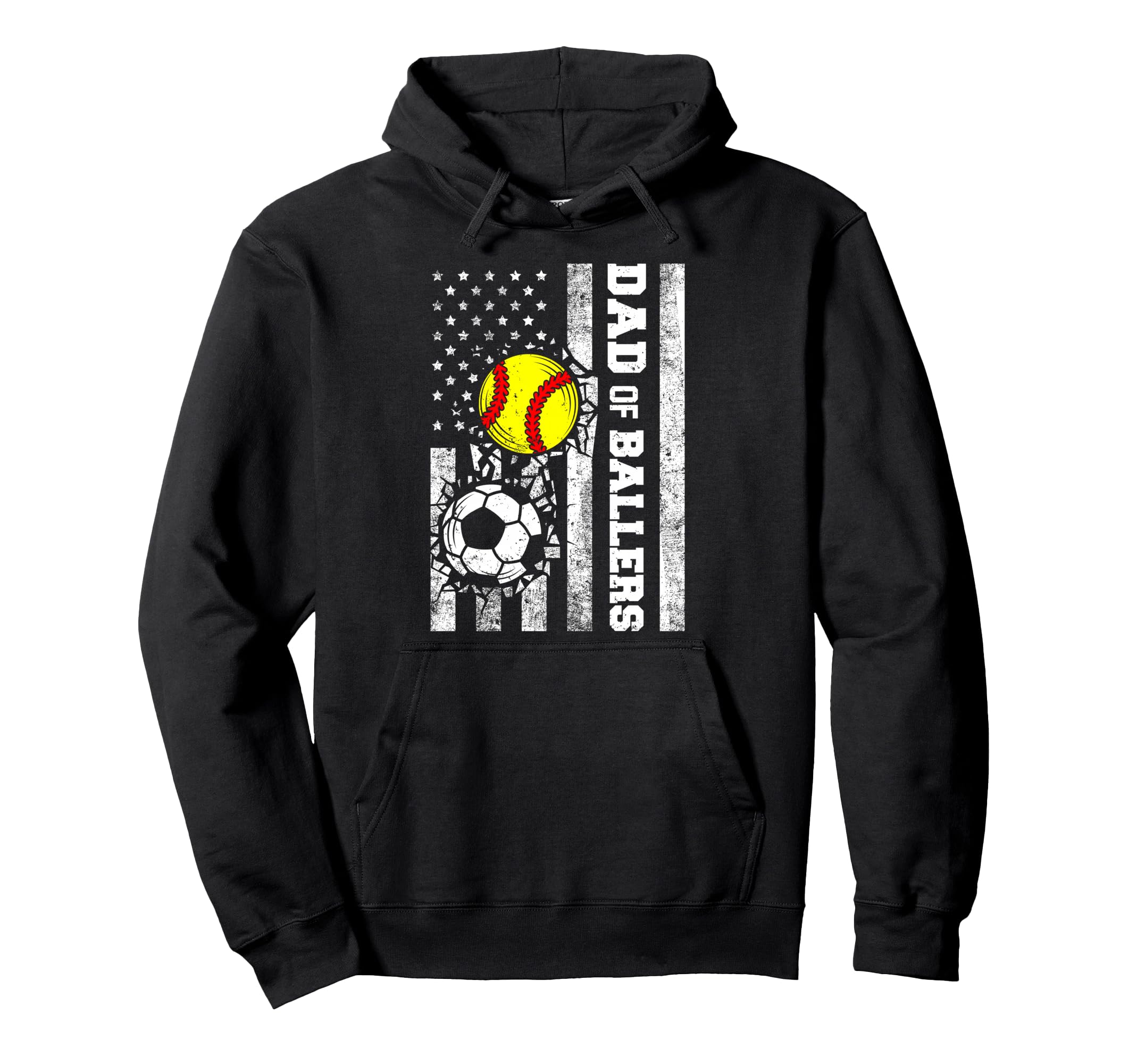 Dad Ballers Funny Usa Flag Soccer Hoodie - Fun Novelty Design Unisex - T-Shirt, Sweatshirt, Hoodie