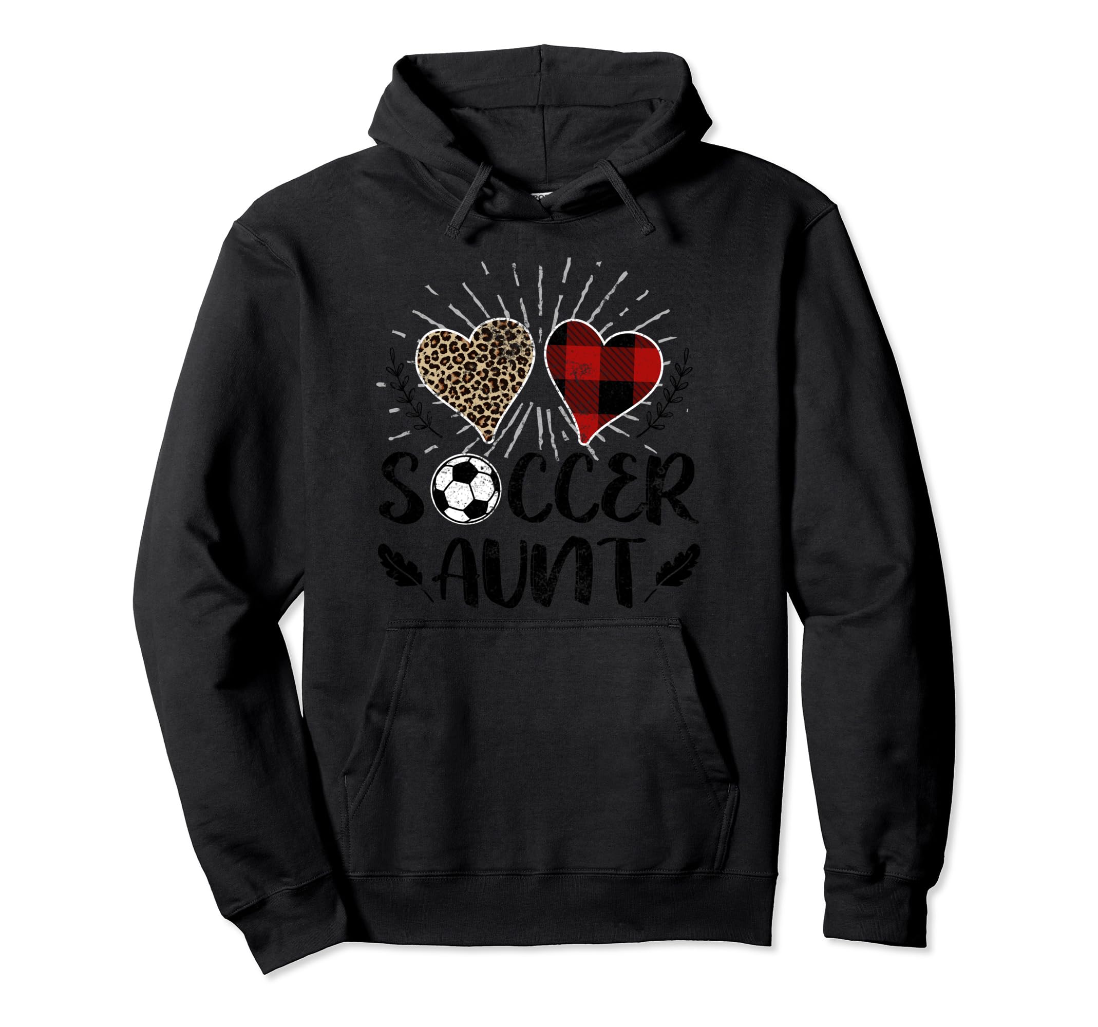 Soccer Aunt Buffalo Plaid Mothers Day Hoodie - Custom Art Print for Adults - T-Shirt, Sweatshirt, Hoodie