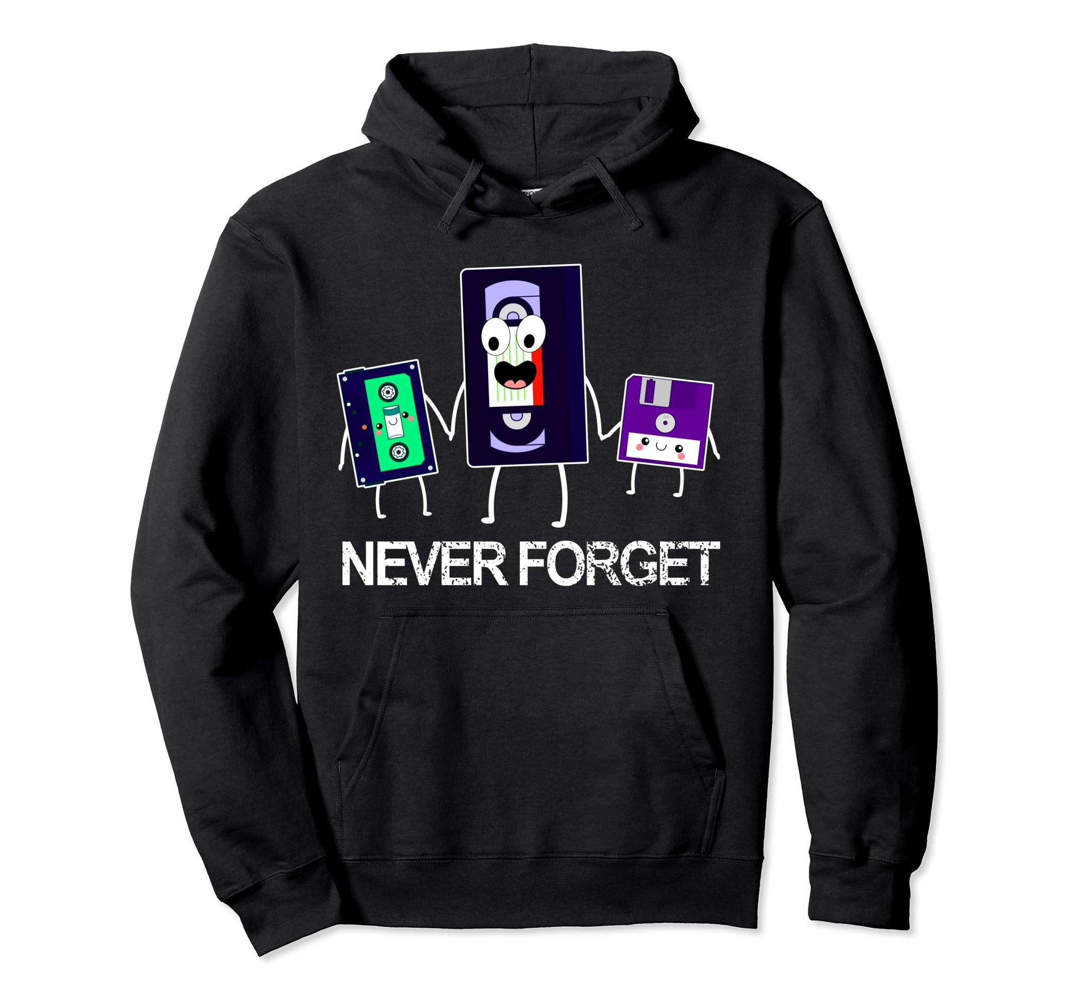 Never Forget Cassette Tape Vhs Floppy Hoodie - Streetwear Style Unisex - T-Shirt, Sweatshirt, Hoodie