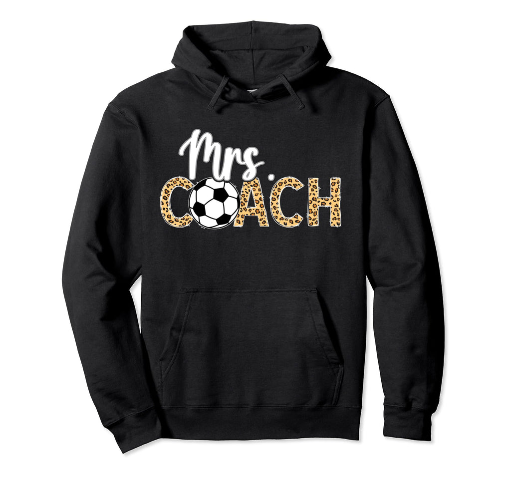 Mrs Coach Leopard Soccer Coachs Wife Hoodie - Graphic Print for Adults - T-Shirt, Sweatshirt, Hoodie