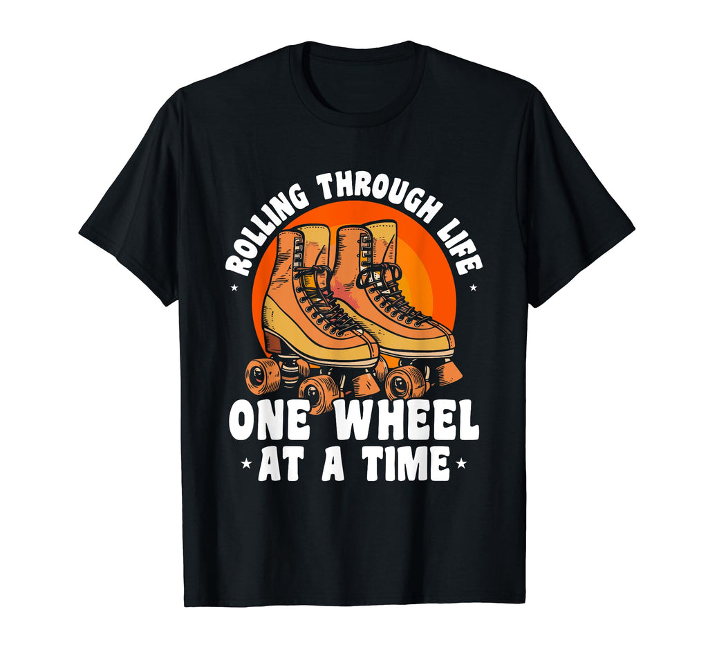 Roller Skater Rolling Through Life T-Shirt - Unique Graphic for Adults - T-Shirt, Sweatshirt, Hoodie