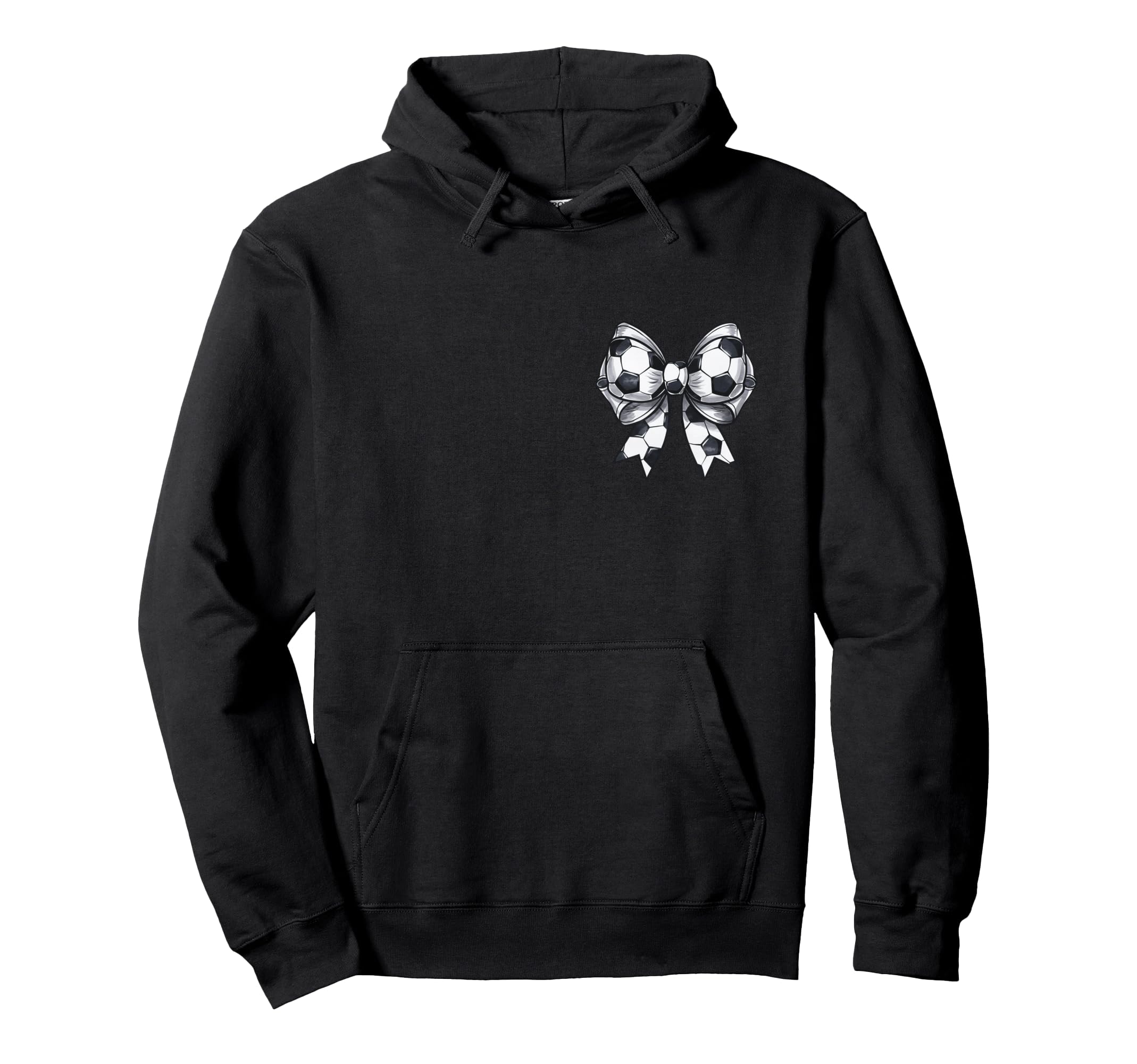 Soccer Sister Coquette Bow Front Hoodie - Fun Novelty Design Men Women - T-Shirt, Sweatshirt, Hoodie