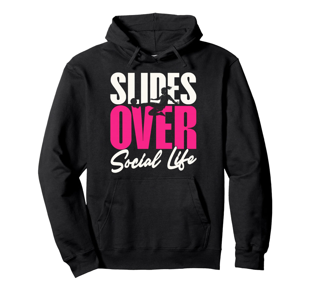Slides Over Social Life Soccer Hoodie - Aesthetic Graphic Men Women - T-Shirt, Sweatshirt, Hoodie